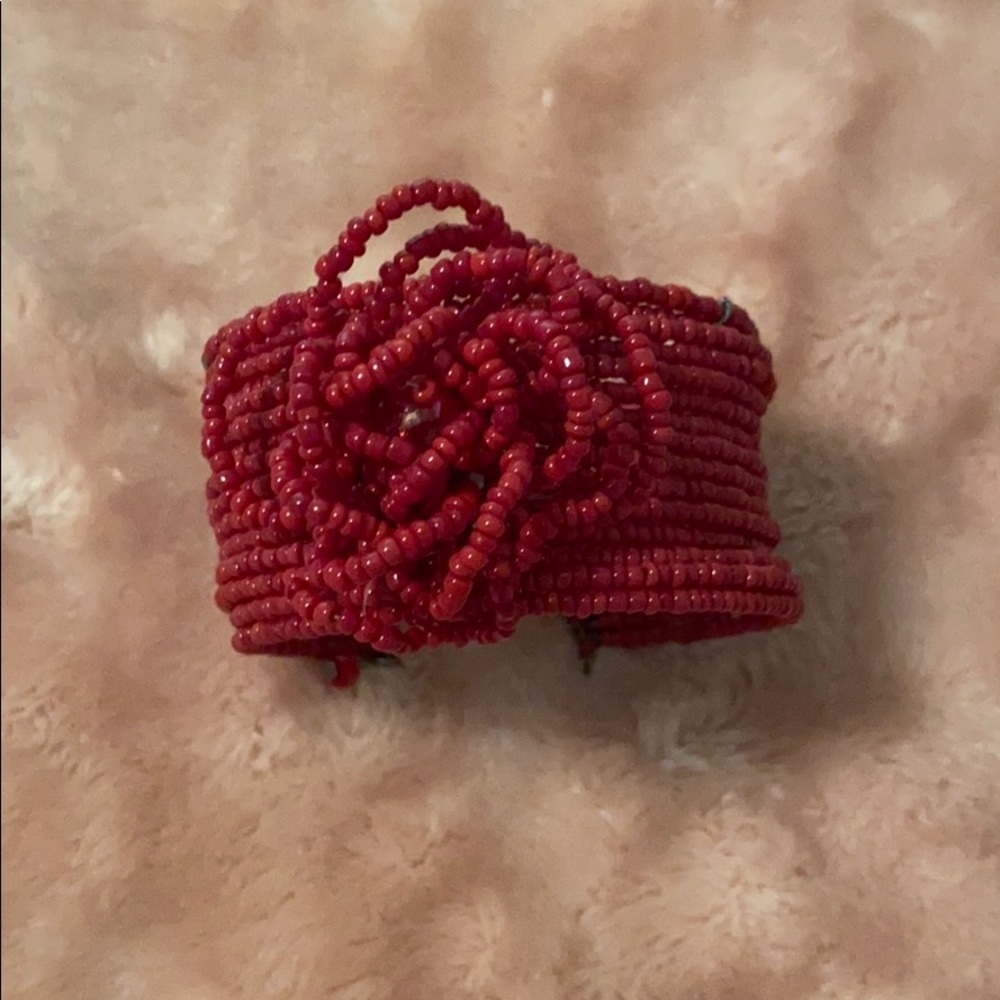 Red Rose beaded women’s bracelet
